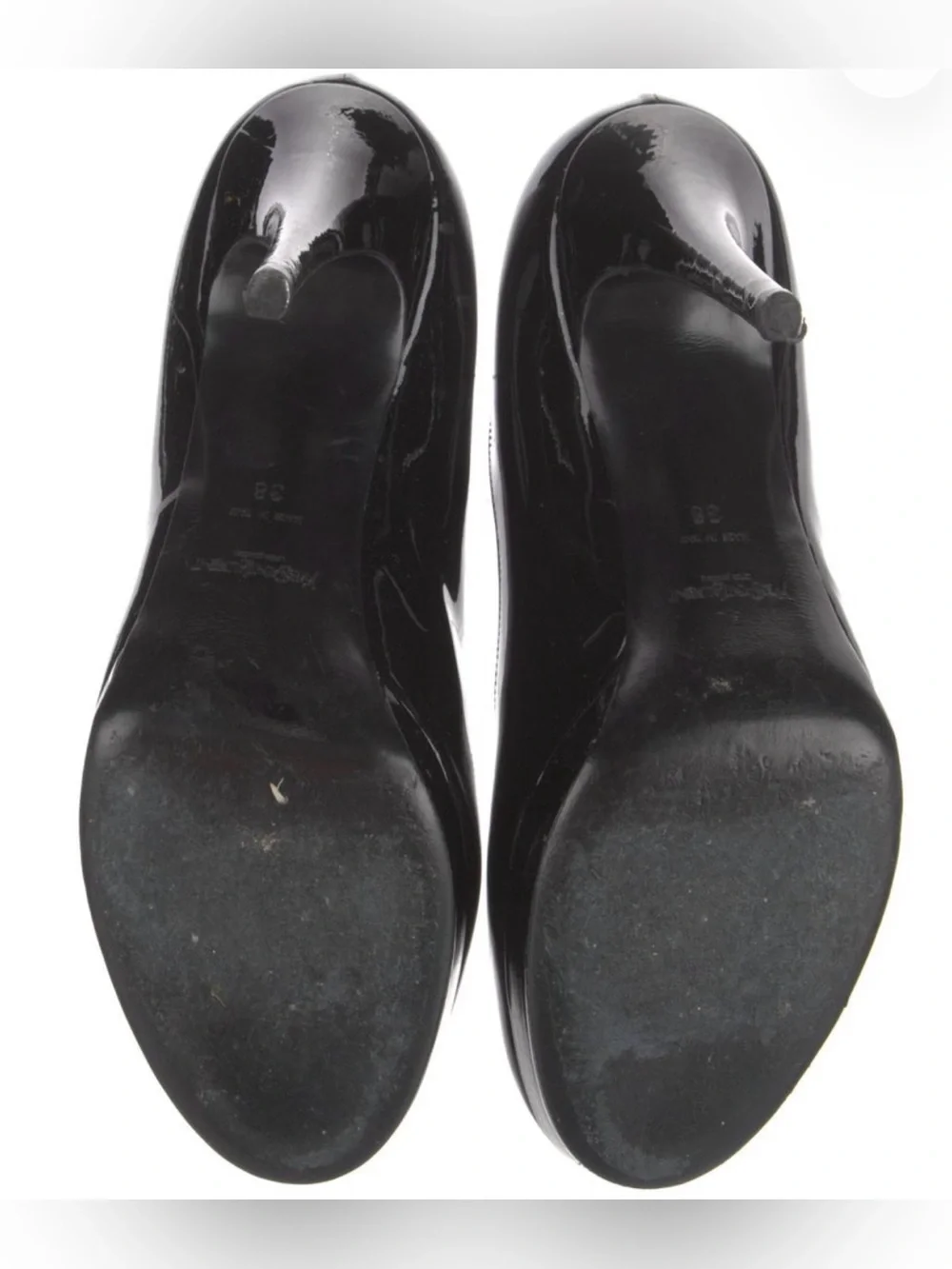 YSL Yves Saint Laurent Black Patent Leather Platform Pumps Size 38 / 8